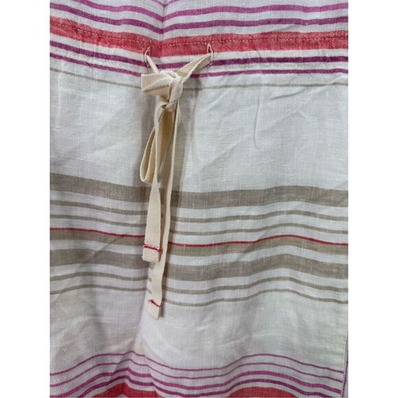 Ann Taylor Loft Womens Cream Red Striped Linen Blend Blouson Mini Dress Size XS - Picture 5 of 8